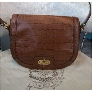 Ralph Lauren Leather Croc embossed bag (shoulder /crossbody)